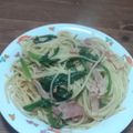 ☆百花☆ママ's cooksnap of when they made ベーコンとほうれん草のパスタ.