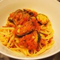 Mamikonkon's cooksnap of when they made とろーりナスとベーコンのトマトパスタ♥.