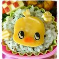 Hananohi's cooksnap of when they made 簡単キャラ弁☆新・チキラーひよこちゃん♪.