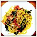 ヨメミ's cooksnap of when they made ベーコンとほうれん草の和風パスタ.