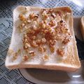 sweethazu's cooksnap of when they made てっ…天かすトーストぉ！.