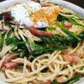 莉彩パパ's cooksnap of when they made ほうれん草とベーコンのパスタ.