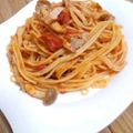 もか太's cooksnap of when they made ツナとしめじのトマトパスタ.