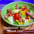 putimiko's cooksnap of when they made ✿ポークビッツ＆アボカドの彩りサラダ丼✿.