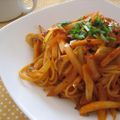 まろんかふぇ's cooksnap of when they made キノコのナポリタンin食べるラー油.