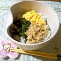 kururin18's cooksnap of when they made お弁当にも☆うちの三色丼♪.