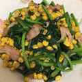 まりっコぐらし's cooksnap of when they made ベーコンとコーンでほうれん草バターソテー.