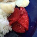 ユキエ１８号's cooksnap of when they made 常備菜✽紅しぐれ大根(赤大根)甘酢漬け.