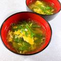 みぽぽ37's cooksnap of when they made ダシダで水菜と卵のスープ.