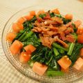 rapita's cooksnap of when they made カブの葉のベーコントマトサラダ.