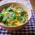 ノンノンcook's cooksnap of when they made 水菜とあげのシャキシャキ玉子丼.