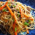 SouMam2011's cooksnap of when they made キムチの味噌マヨスパゲティ.
