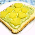 シャンプーハット's cooksnap of when they made パインと抹茶のチーズケーキ風トースト～.