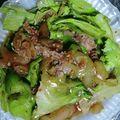 cyobindish's cooksnap of when they made 牛肉(豚肉)とレタスのプルコギ風炒め♪.
