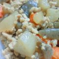 熊人すみこ's cooksnap of when they made 大根　こんにゃく　鶏ひき肉の炒め煮.