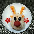 カルン's cooksnap of when they made 赤鼻のトナカイおにぎり　ルドルフ君　.