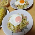 よちりん's cooksnap of when they made 目玉焼き乗せ♬カレーチャーハン☆.