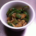mfly's cooksnap of when they made 簡単おつまみ　鶏皮とピーマンのからし和え.