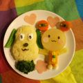 コリラックママン♪'s cooksnap of when they made 一歳　わんわん　うーたん　お祝いプレート.