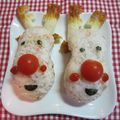 さとみりん's cooksnap of when they made 赤鼻のトナカイおにぎり　ルドルフ君　.