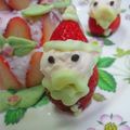 ところてん's cooksnap of when they made 子供が喜ぶ！クリスマスに☆苺deサンタ♪.