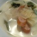 dorisan's cooksnap of when they made 聖護院大根とほうれん草の豆乳スープ.