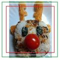 ＭＡＹＯＭＡＹＯ　's cooksnap of when they made 赤鼻のトナカイおにぎり　ルドルフ君　.