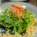 るびにゃん's cooksnap of when they made 顆粒だしで簡単味付け♪水菜の醤油パスタ.