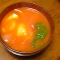 miino's cooksnap of when they made あっという間のぶっ込みスープ☆温まる～♪.