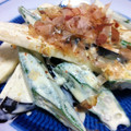 megumage's cooksnap of when they made 超簡単！茄子とオクラの和風ピリッマヨ和え.