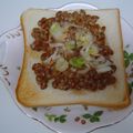 バボタン's cooksnap of when they made ネギｏｎ納豆トースト.