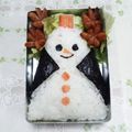 kimiko2564's cooksnap of when they made コートを着たスノーマン☆キャラ弁にも！.