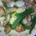 vivi3105's cooksnap of when they made 【ルクエ】オクラとあさりの酒蒸し.