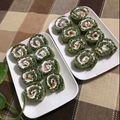 Mくまこ's cooksnap of when they made ウズベキスタン♡緑のサーモンチーズロール.
