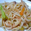 minarin's cooksnap of when they made 大葉にんにく醤油で焼きうどん(明太子入).