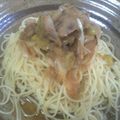 takopan's cooksnap of when they made 豚肉と長ネギ✿みぞれスープのパスタ.