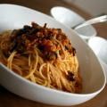 ju_10's cooksnap of when they made 辛いトマトとオリーブのパスタ.