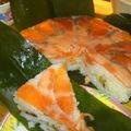 cohaママ's cooksnap of when they made お刺身鮭の押し寿司.