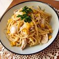 ルリナ's cooksnap of when they made フライパンだけ！コーンと鶏肉のパスタ.