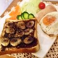 ルリナ's cooksnap of when they made バナナチョコトースト♡.