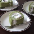 Ｐ子ママ's cooksnap of when they made ふわふわ♪黒豆&抹茶のロールケーキ.