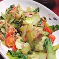 ミズホ@M's cooksnap of when they made チンゲン菜とトマトとツナの炒め物.