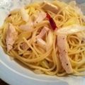 うさり〜にょ's cooksnap of when they made 簡単 白ネギと鶏ハムのペペロンチーノ.