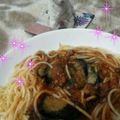 はらぺこ青虫's cooksnap of when they made 茄子ときのこのミートスパゲッティ.