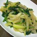梨華ちゃん's cooksnap of when they made ☆冬瓜とほうれん草のにんにく炒め☆.