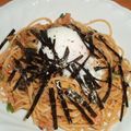 ラグラッツ's cooksnap of when they made 大葉にんにく醤油で和風パスタ☆温泉卵のせ.