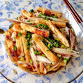 在宅勤務のおじさん's cooksnap of when they made ぶっかけそうめん、みょうがしそ油揚げ投入.