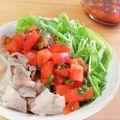 Newチヨコっと♪'s cooksnap of when they made 豚しゃぶサラダ☆青じそトマトだれ.