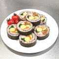 クックUR9L2V☆'s cooksnap of when they made 挽肉で韓国風海苔巻☆恵方巻にも.