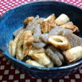 ruu310's cooksnap of when they made こんにゃくとちくわのゴマ味噌炒め.